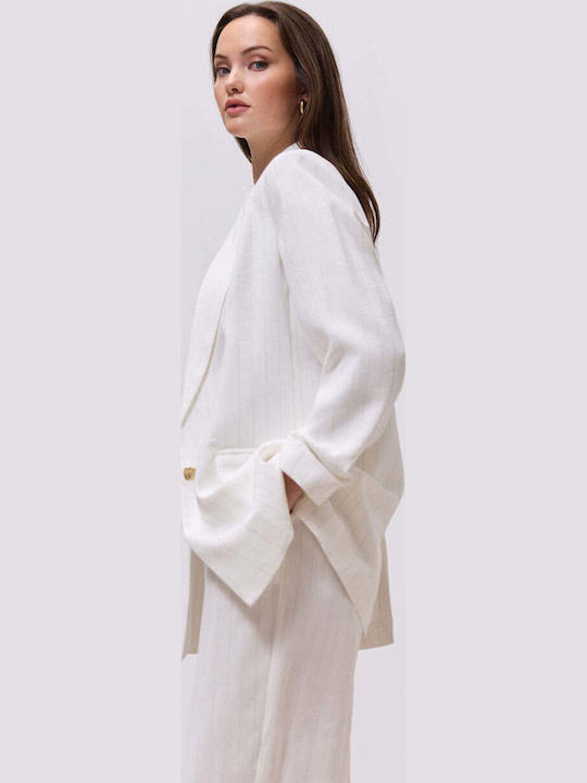 Enzzo Women's Blazer Ecru