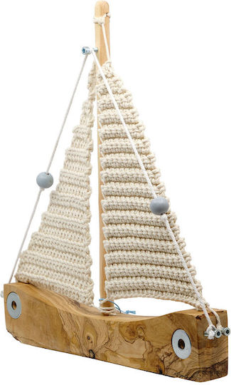 Piteros Ship Wooden Olive Knitted Canvas A07 White 35x30x4/550g