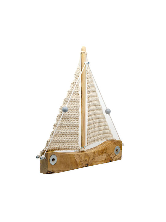 Piteros Ship Wooden Olive Knitted Canvas A07 White 35x30x4/550g