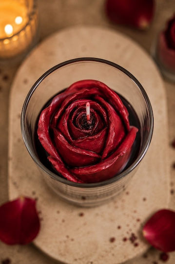 Gerakis Aromatic Soy Candle In Jar With Rose Perfume 9x12.1cm