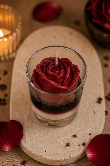 Gerakis Aromatic Soy Candle In Jar With Rose Perfume 8.5x8.9cm