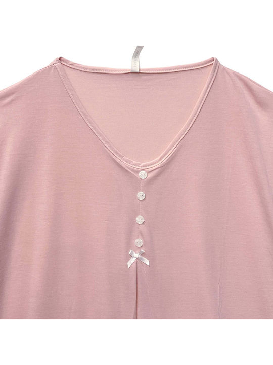 Ansin Summer Cotton Women's Nightgown Pink