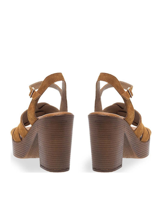 Leather Sandals Tabac Brown
