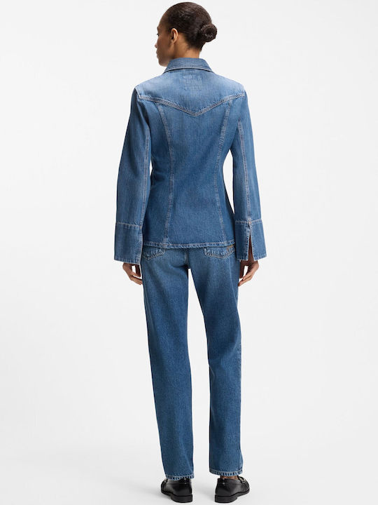 Langärmeliges Damenhemden Denim Medium Aged