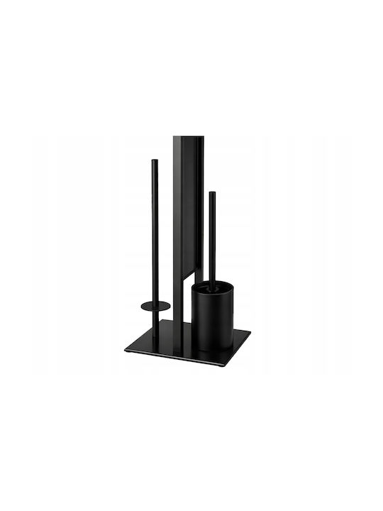 Verk Group Δαπέδου Χαρτοθήκη Μεταλλική Μαύρη 5907451379905