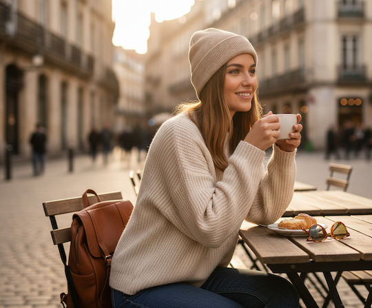 Beanie Unisex Σκούφος Πλεκτός σε Μαύρο χρώμα
