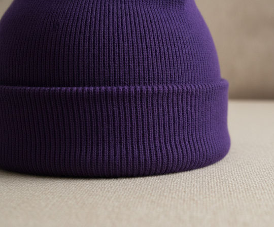 Beanie Unisex Σκούφος Πλεκτός σε Μωβ χρώμα