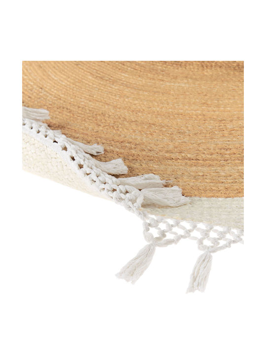 Beliani Marts Round White Rug Φ200cm