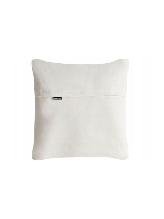 Beliani Μαξιλάρι Καναπέ από 100% Βαμβάκι White Floral Pattern 45x45εκ.