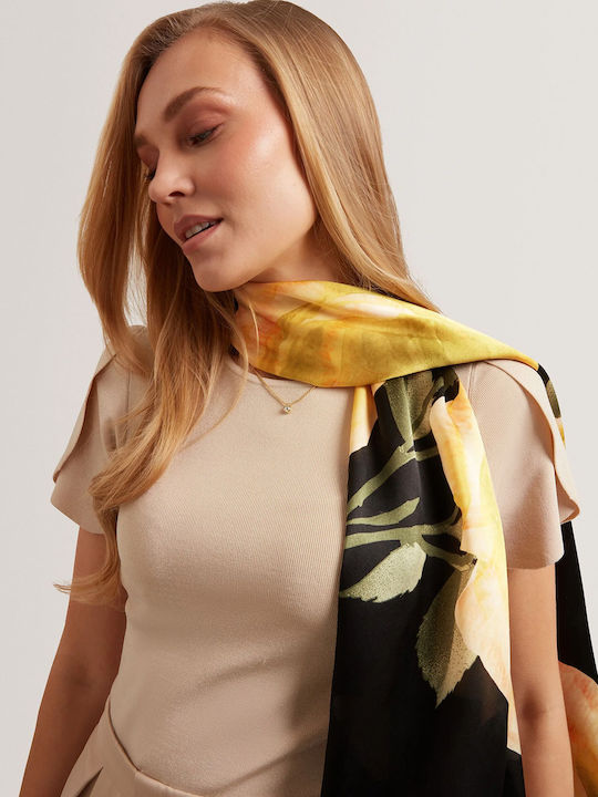 Ted Baker Дамско Копринено Шал Черен
