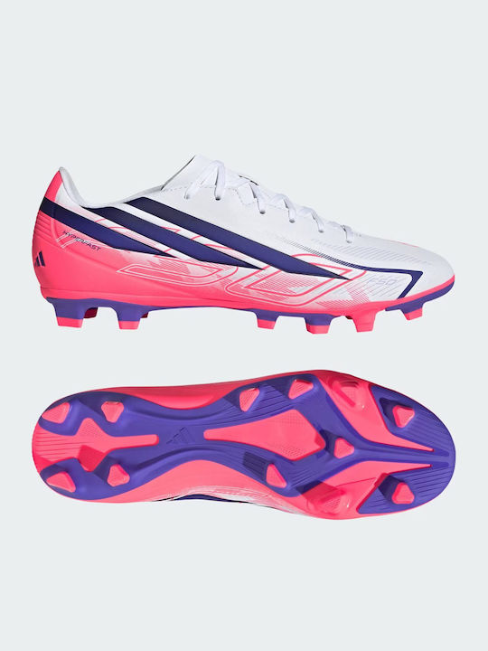 adidas F50 Hyperfast Club FG/MG Football Shoes with Cleats White