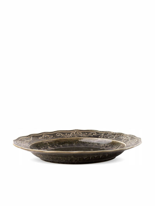 Verlo Shallow Oval Green Plate 37x28cm