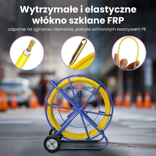 Extralink Pilot Cable Puller Pilot 9mm 300m Frp Fiberglass Diameter 9mm Length 300m Yellow