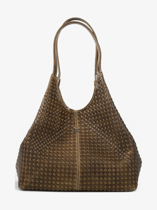 Olive Leather Women's Shoulder Bag