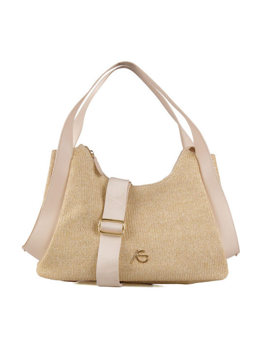 Rattanstasche Damen Schulter Beige