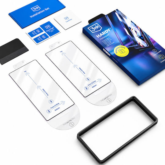 3mk Set 2 9h Tempered Glass Screen Protectors Galaxy S23 Plus Applicator Black Transparent