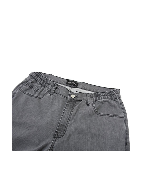 Men's Elastic Jeans Pants with Regular Fit Grey
