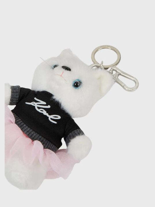 Karl Lagerfeld Ikon Choup Ruffle 3D Schlüsselanhänger B3w50013 Weiß