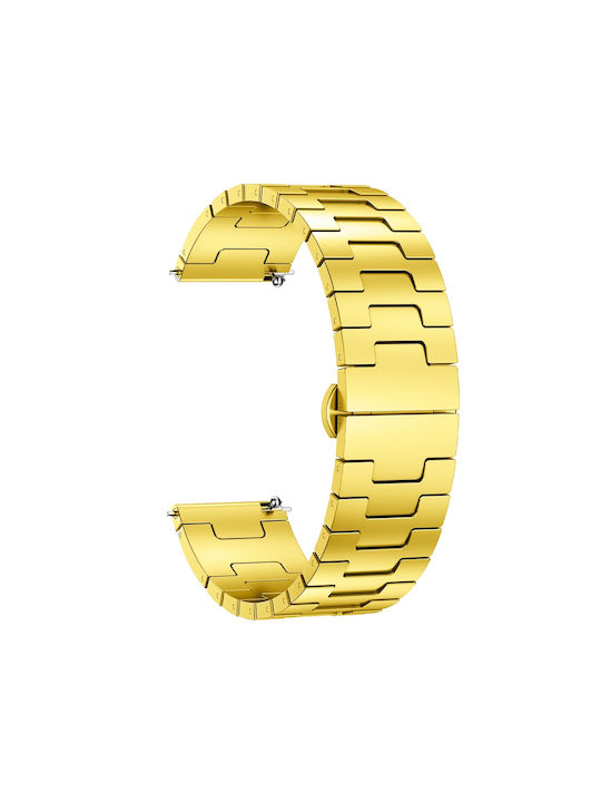 Huawei GT4 46mm GT5 46mm GT5 Pro 22mm H Shape Butterfly Clasp Stainless Steel Gold