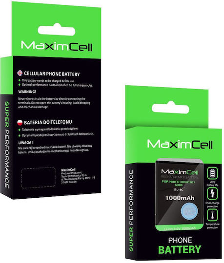 Maximcell Handy-Akku Nokia 6100 6101 6300 Bl-4c 1000mAh Li-ion