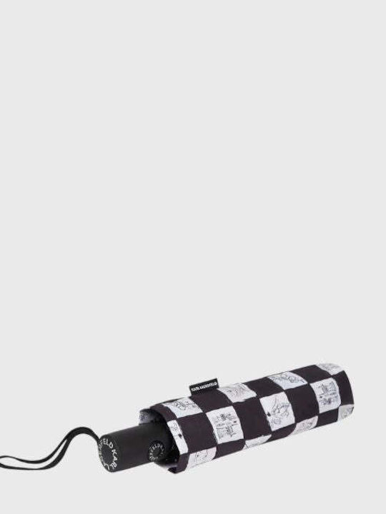 Karl Lagerfeld Kids Curved Handle Auto-Open Black Umbrella