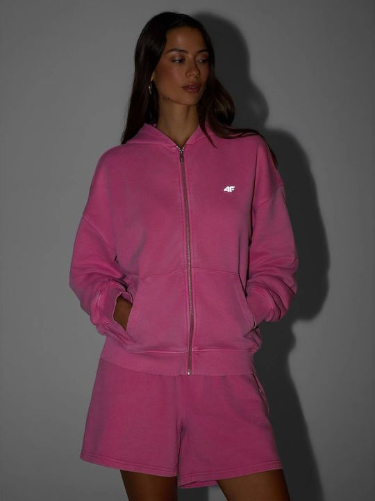 Lange Sweatshirts & Hoodies für Damen mit Kapuze Rosa