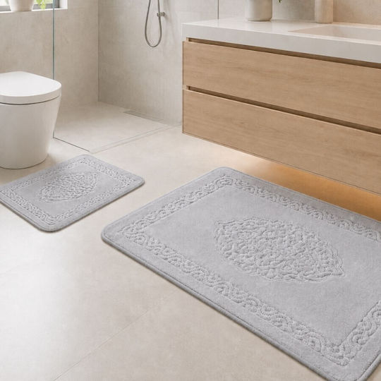 Tropik Home Set Covoare De Baie Din Bumbac LJD27749 Gri 2 Bucăți