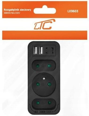 LTC Steckdosenleiste mit USB-A und 2 USB-C