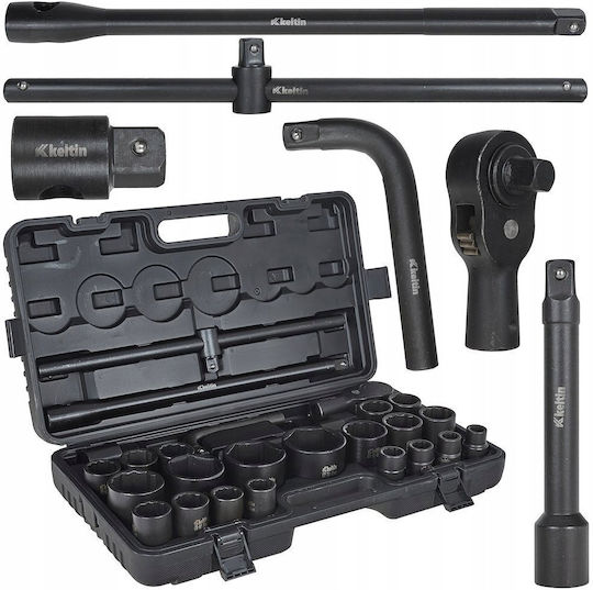 Keltin Pneumatic Sockets with 1" Frame Host Set 26 Pieces