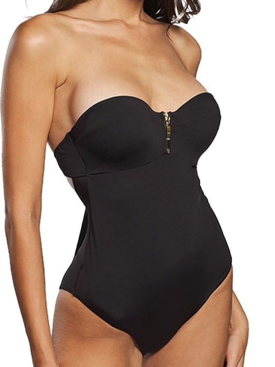 Strapless Ολόσωμο Μαγιό με Αφαιρούμενη Ενίσχυση Μαυρο