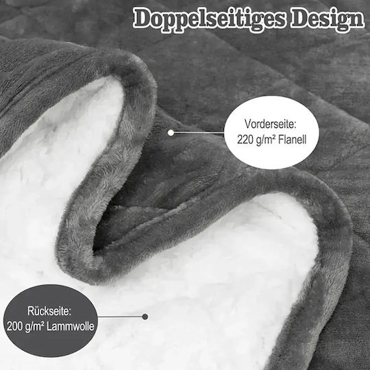 Woltu Pătură De Gravitație Sherpa Single 150x200 cm Gri