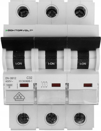 Doktorvolt Dreipoliger Elektrische Schaltpaneel-Druckknopfschalter 32A