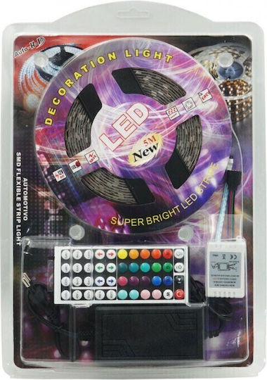 Waterproof LED Strip 12V RGB Light 5m with Power Supply & Remote Control
