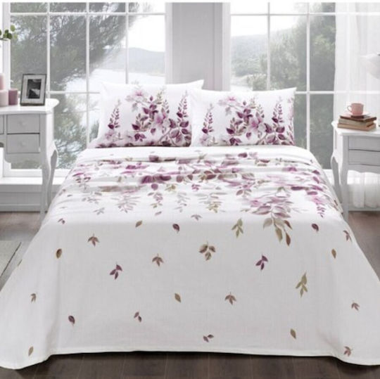 Tac Set Paturi & Cuverturi Pat Dublu Violet 200x230cm 4 Bucăți
