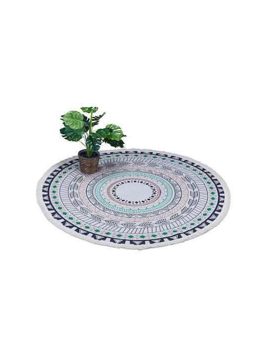 Relaxdays Covor Rotund Crem Φ120cm