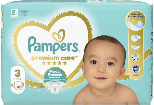 Pampers Tape Diapers Premium Care No. 3 for 5-9kg 40pcs