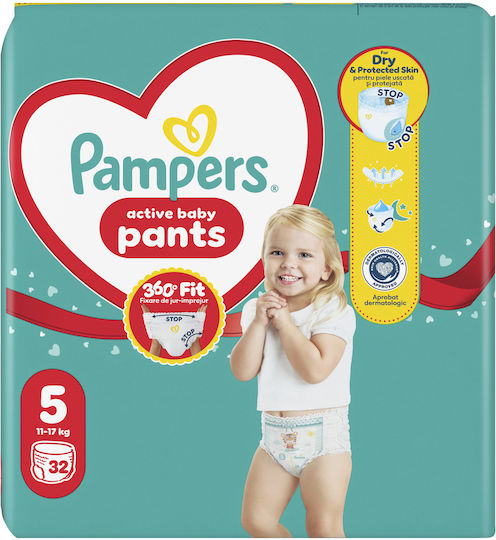 Pampers Diaper Pants Active Baby Pants No 5 for 11-17kg 32 Pieces