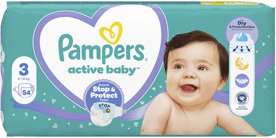 Pampers Tape Diapers Active Baby No. 3 for 6-10kg 54pcs