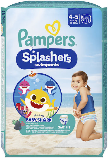 Pampers Πάνες Βρακάκι Splashers No. 4 για 9-15kg 11τμχ