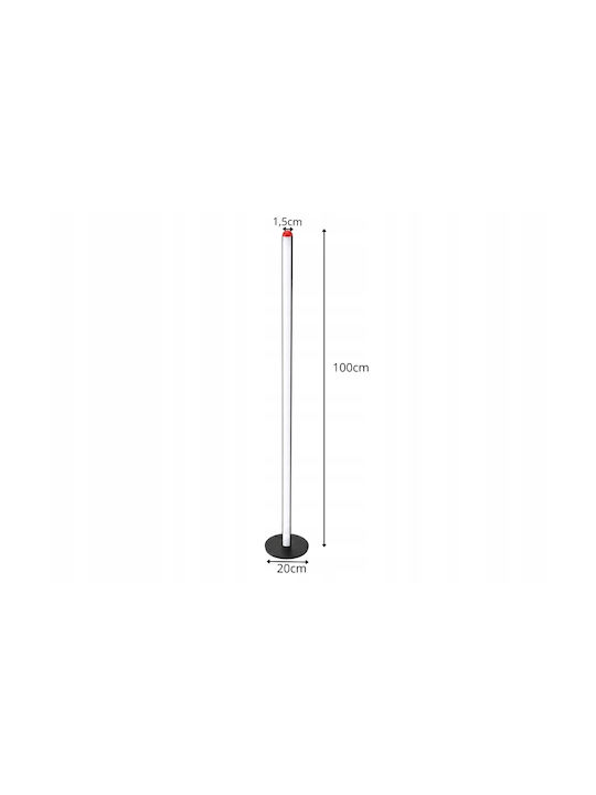 Verk Group LED Φωτιστικό Δαπέδου Υ100xΜ1.5εκ. με Ψυχρό Λευκό Φως Λευκό