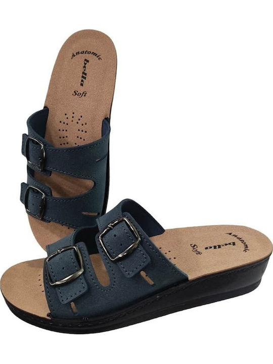 Women's Flat Sandals Anatomic in Blue Color