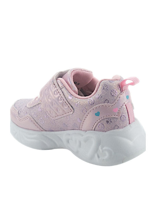 Παιδικά Sneakers Ανατομικά με Φωτάκια Ροζ