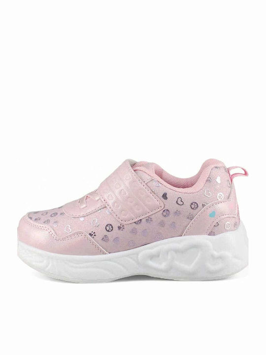 Παιδικά Sneakers Ανατομικά με Φωτάκια Ροζ