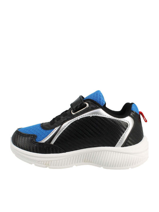 Παιδικά Sneakers Ανατομικά με Σκρατς & Φωτάκια Μαύρα