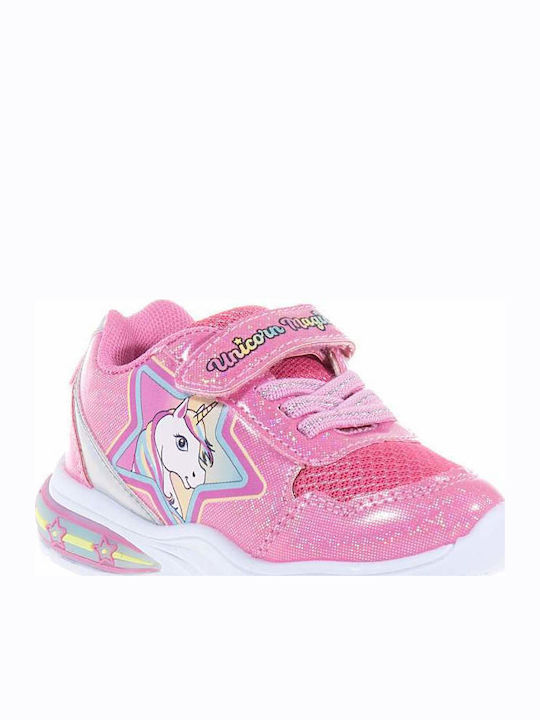 Unicorn Παιδικά Sneakers με Φωτάκια Φούξια