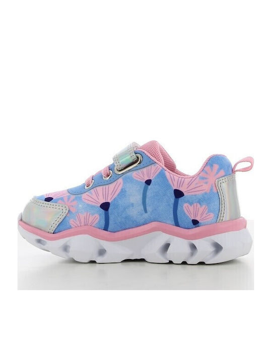 Kids Sneakers with Hoop & Loop Closure and Blue Lights