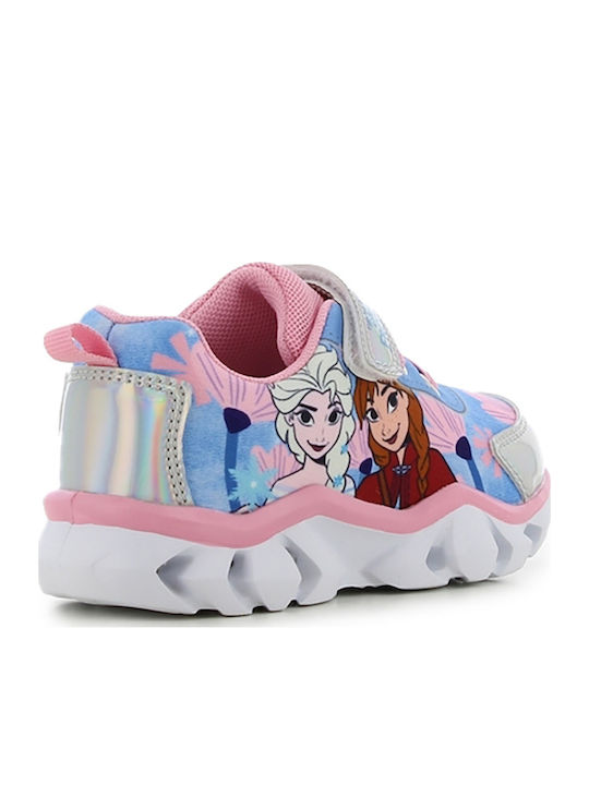 Kids Sneakers with Hoop & Loop Closure and Blue Lights
