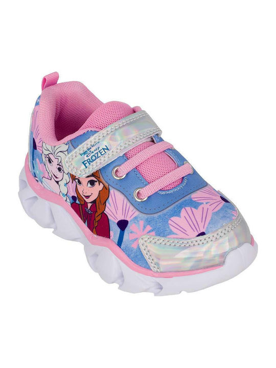 Kids Sneakers with Hoop & Loop Closure and Blue Lights
