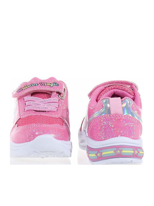Unicorn Παιδικά Sneakers με Φωτάκια Φούξια