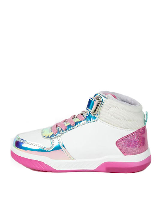 Παιδικά Sneakers High με Φωτάκια Φούξια
